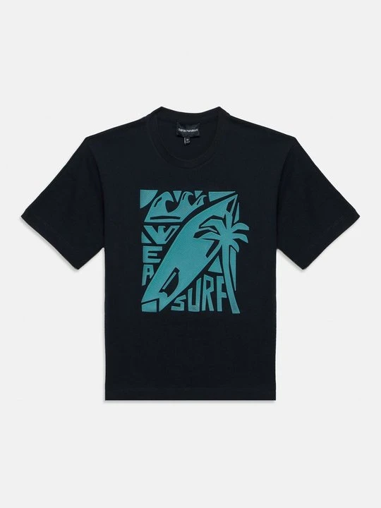 Zdjęcie produktu T-shirt z nadrukiem Emporio Armani niebieski