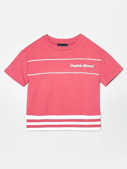 Zdjęcie produktu T-shirt z nadrukiem Emporio Armani różowy melanż