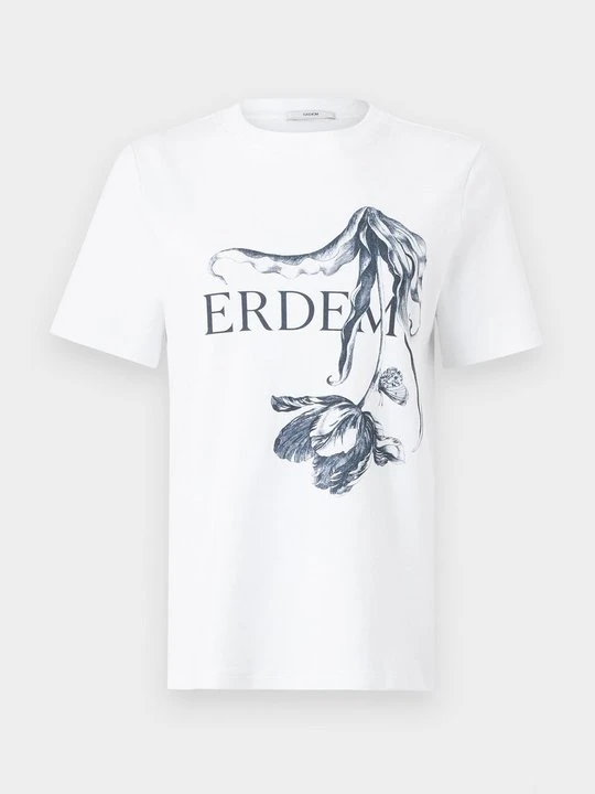 Zdjęcie produktu T-shirt z nadrukiem Erdem biały