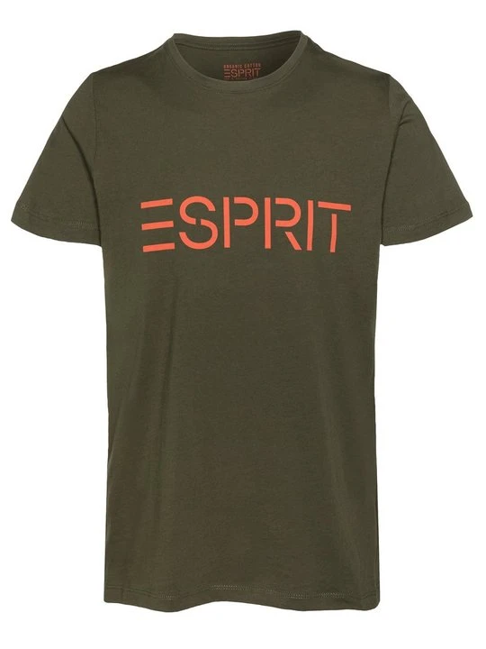 Zdjęcie produktu T-shirt z nadrukiem Esprit oliwkowy