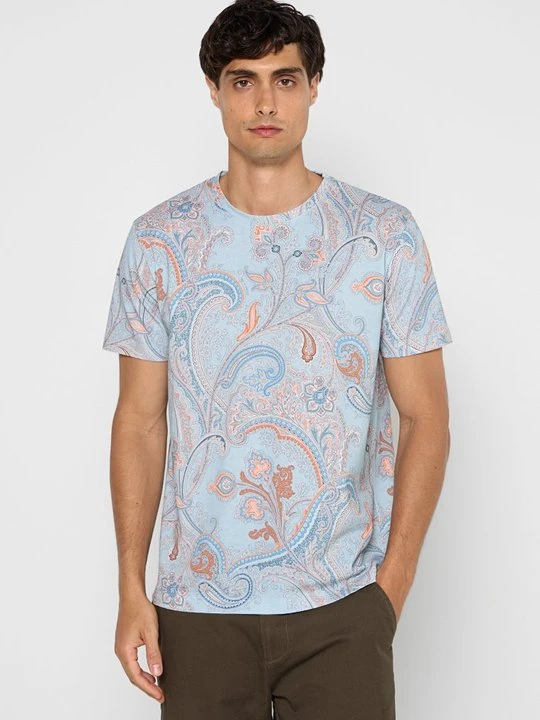 Zdjęcie produktu T-shirt z nadrukiem ETRO jasnoniebieski