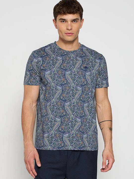 Zdjęcie produktu T-shirt z nadrukiem ETRO granatowy
