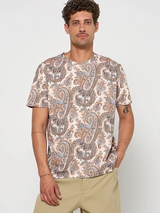 Zdjęcie produktu T-shirt z nadrukiem ETRO beżowy