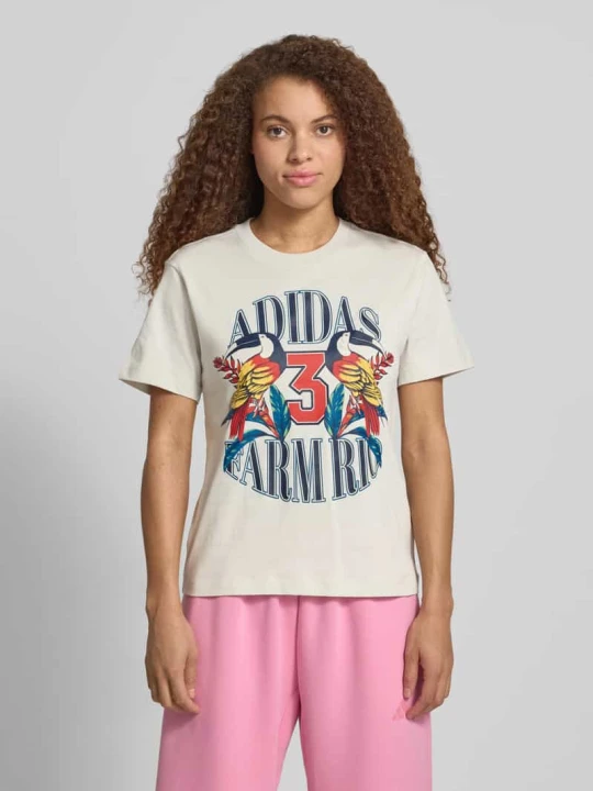Zdjęcie produktu T-shirt z nadrukiem etykiety Adidas Grafitowy