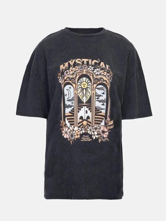 Zdjęcie produktu T-shirt z nadrukiem Even&Odd czarny