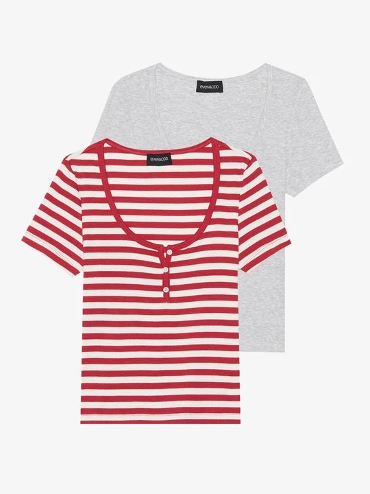Zdjęcie produktu T-shirt z nadrukiem Even&Odd mleczny