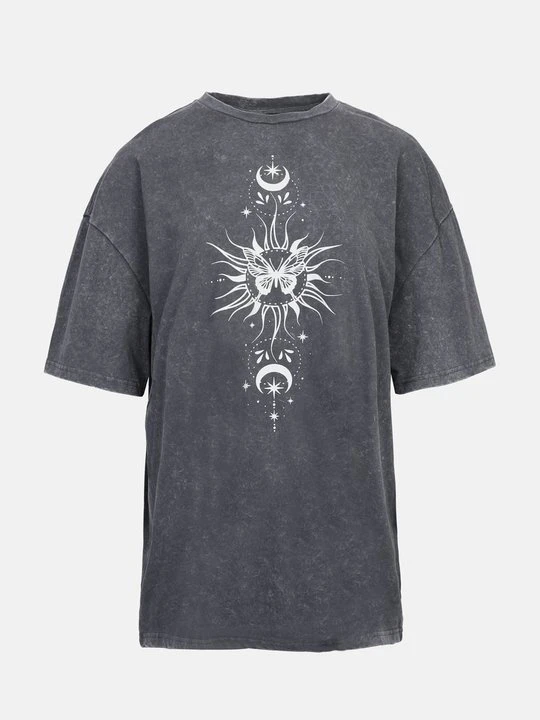 Zdjęcie produktu T-shirt z nadrukiem Even&Odd szary