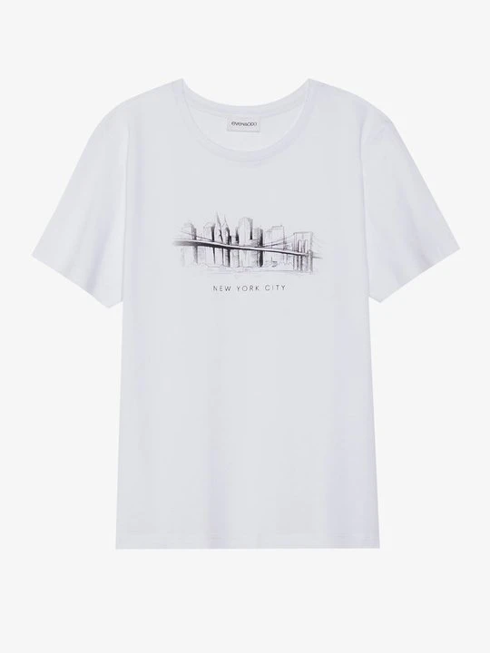 Zdjęcie produktu T-shirt z nadrukiem Even&Odd biały