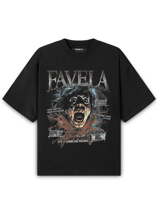 Zdjęcie produktu T-shirt z nadrukiem FAVELA czarny