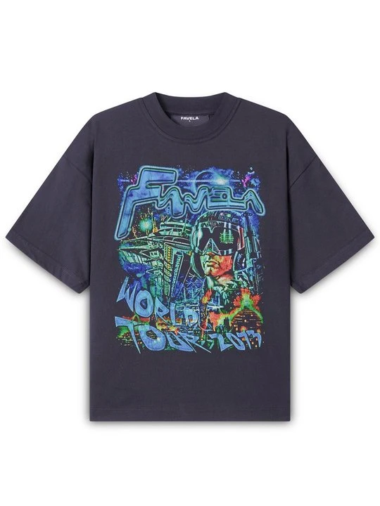 Zdjęcie produktu T-shirt z nadrukiem FAVELA czarny