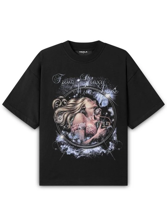 Zdjęcie produktu T-shirt z nadrukiem FAVELA czarny