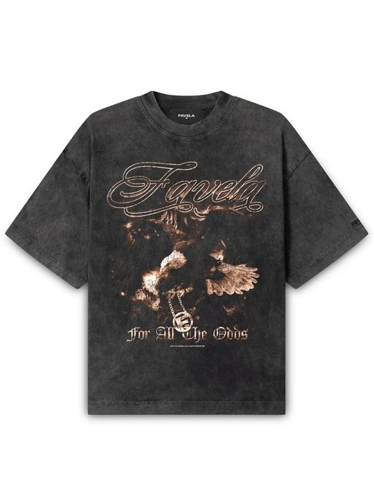 Zdjęcie produktu T-shirt z nadrukiem FAVELA czarny