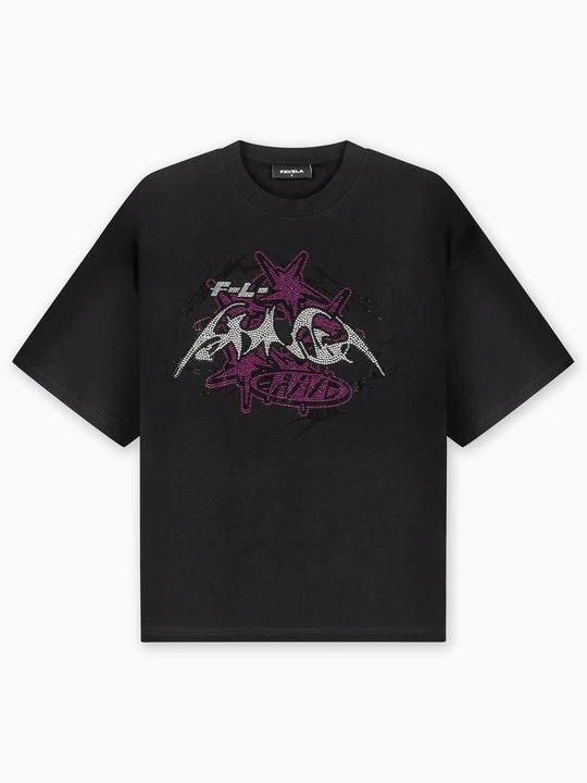 Zdjęcie produktu T-shirt z nadrukiem FAVELA czarny