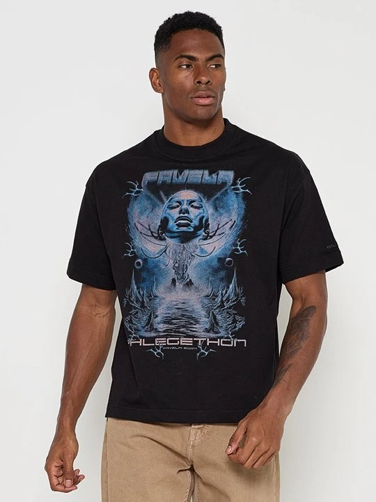 Zdjęcie produktu T-shirt z nadrukiem FAVELA czarny