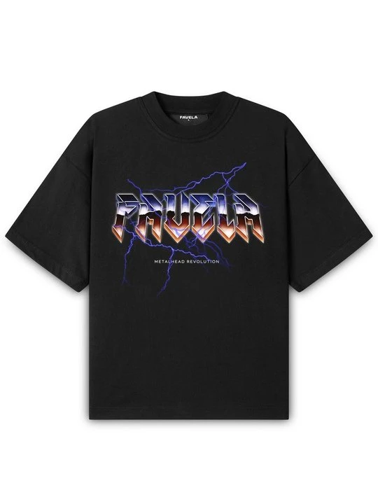 Zdjęcie produktu T-shirt z nadrukiem FAVELA czarny