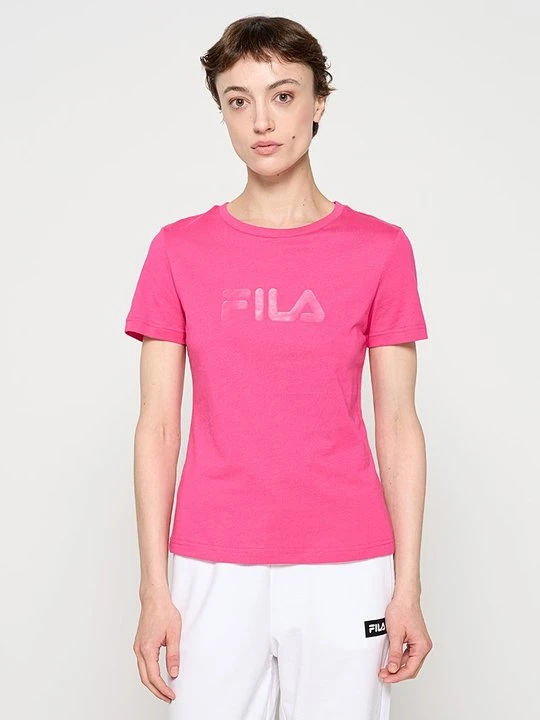 Zdjęcie produktu T-shirt z nadrukiem Fila jasnoróżowy melanż