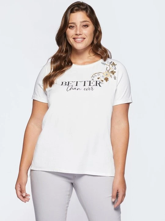 Zdjęcie produktu T-shirt z nadrukiem Fiorella Rubino biały