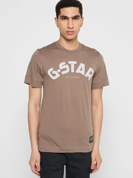 Zdjęcie produktu T-shirt z nadrukiem G-Star brązowy