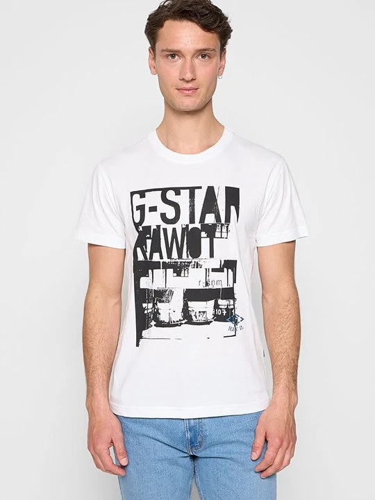 Zdjęcie produktu T-shirt z nadrukiem G-Star biały