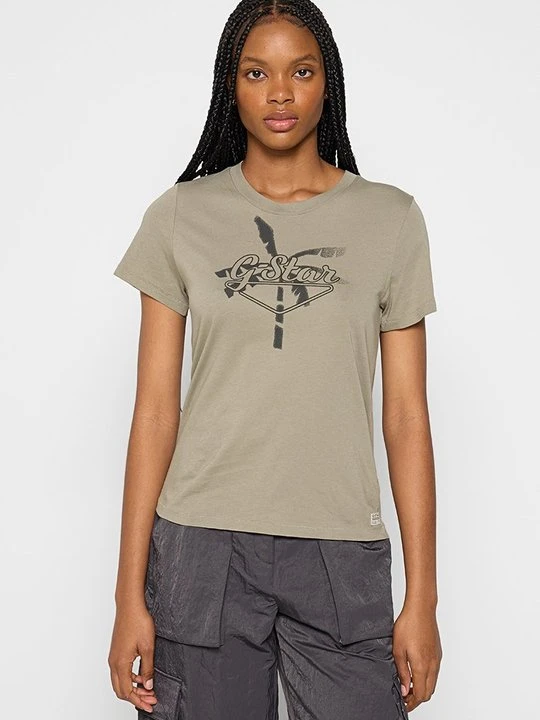 Zdjęcie produktu T-shirt z nadrukiem G-Star khaki