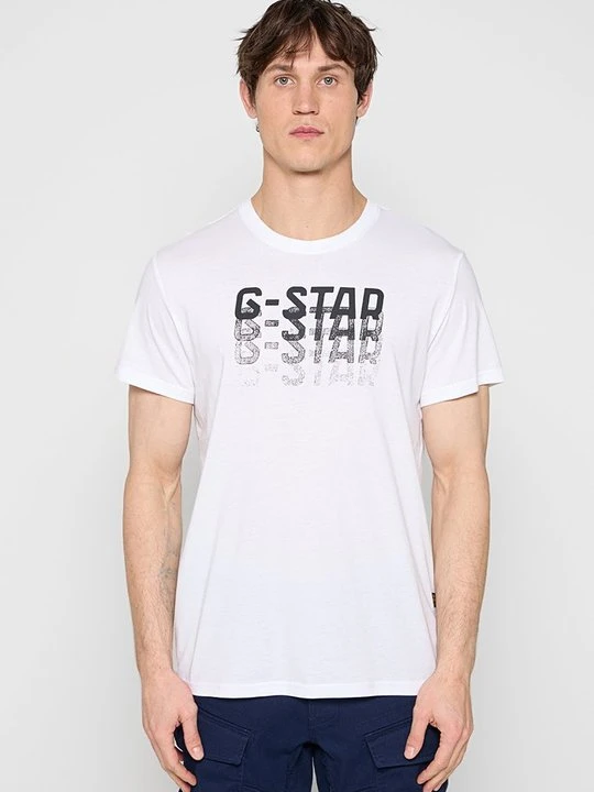 Zdjęcie produktu T-shirt z nadrukiem G-Star biały
