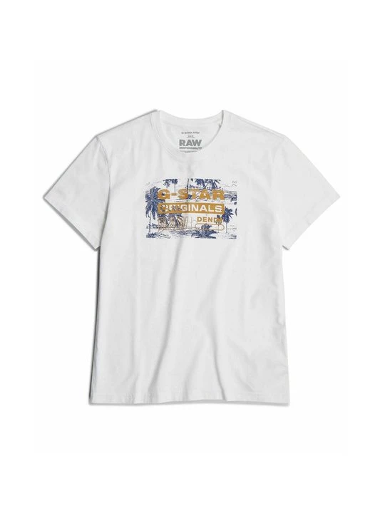 Zdjęcie produktu T-shirt z nadrukiem G-Star biały