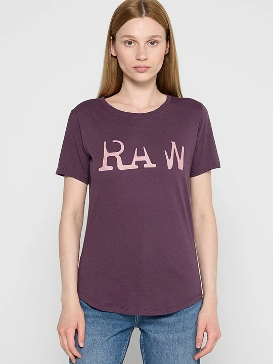 Zdjęcie produktu T-shirt z nadrukiem G-Star fioletowy