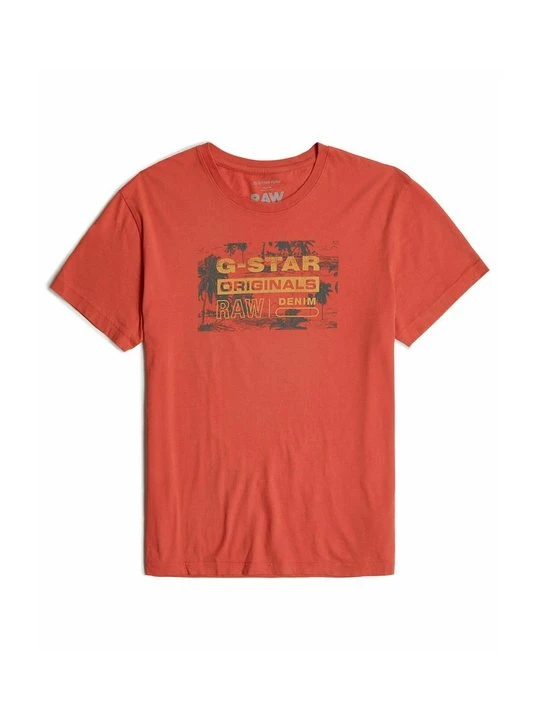 Zdjęcie produktu T-shirt z nadrukiem G-Star czerwony