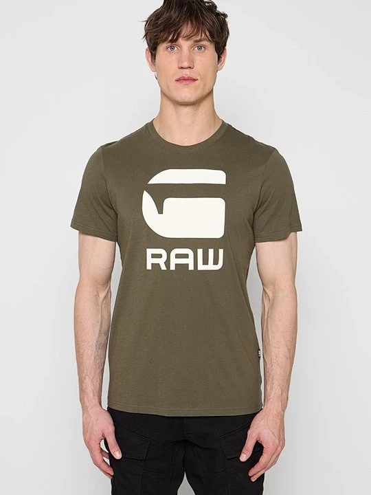 Zdjęcie produktu T-shirt z nadrukiem G-Star oliwkowy