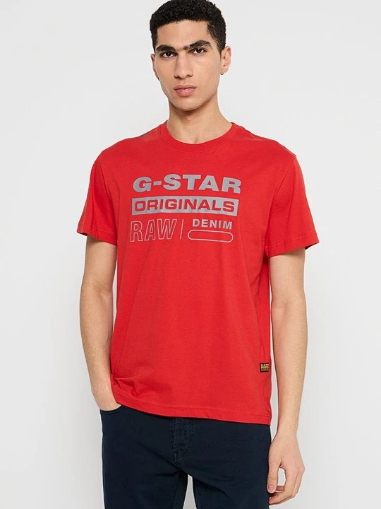Zdjęcie produktu T-shirt z nadrukiem G-Star czerwony