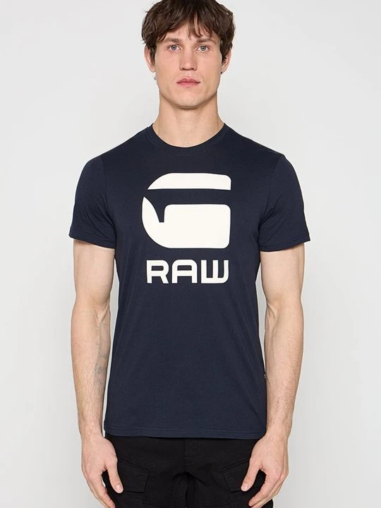Zdjęcie produktu T-shirt z nadrukiem G-Star ciemnoniebieski