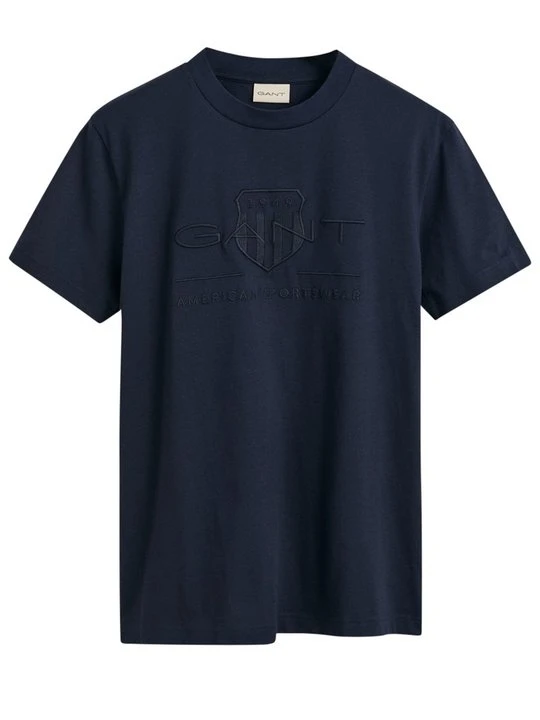 Zdjęcie produktu T-shirt z nadrukiem Gant granatowy