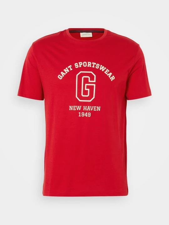 Zdjęcie produktu T-shirt z nadrukiem Gant czerwony