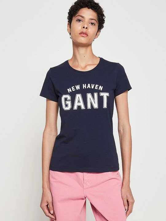 Zdjęcie produktu T-shirt z nadrukiem Gant granatowy