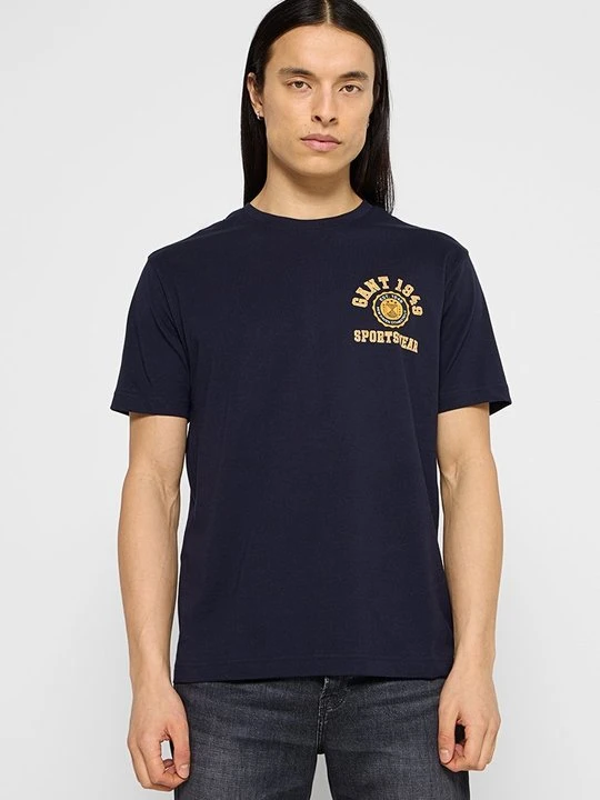 Zdjęcie produktu T-shirt z nadrukiem Gant niebieski