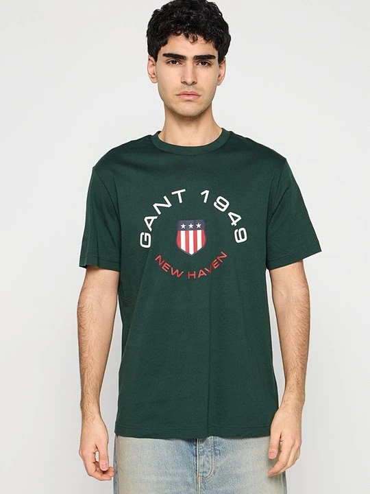 Zdjęcie produktu T-shirt z nadrukiem Gant zielony