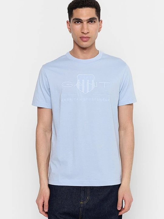 Zdjęcie produktu T-shirt z nadrukiem Gant niebieski