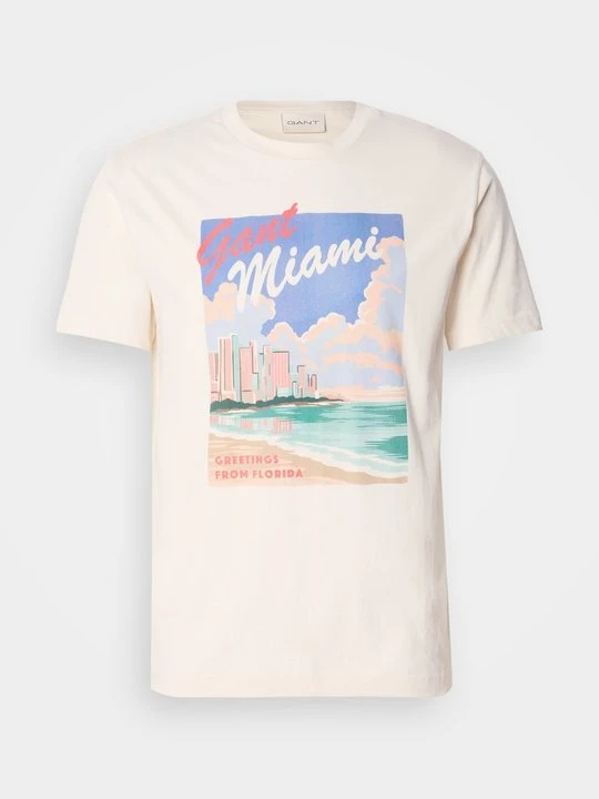 Zdjęcie produktu T-shirt z nadrukiem Gant beżowy