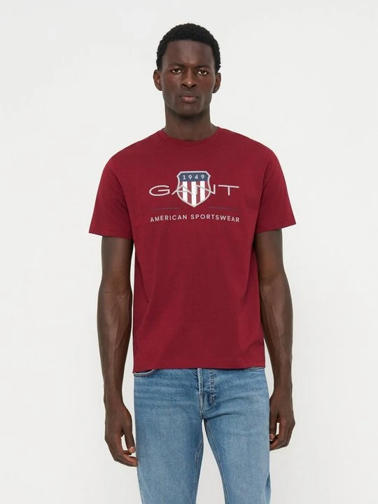 Zdjęcie produktu T-shirt z nadrukiem Gant czerwony