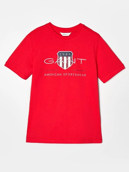 Zdjęcie produktu T-shirt z nadrukiem Gant czerwony