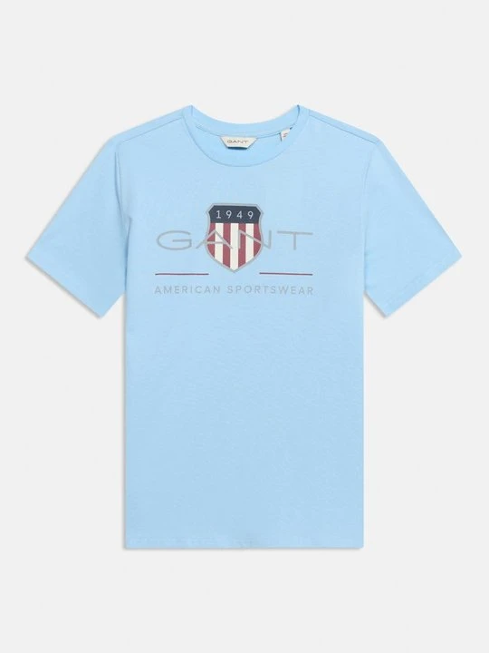 Zdjęcie produktu T-shirt z nadrukiem Gant jasnoniebieski