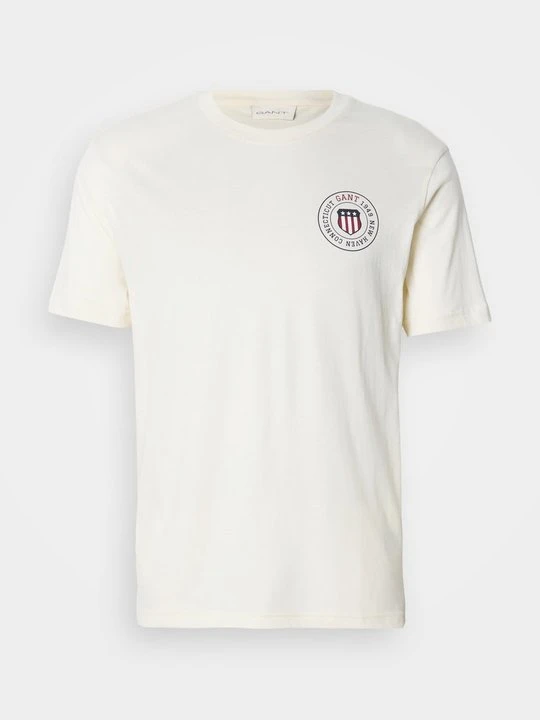 Zdjęcie produktu T-shirt z nadrukiem Gant mleczny
