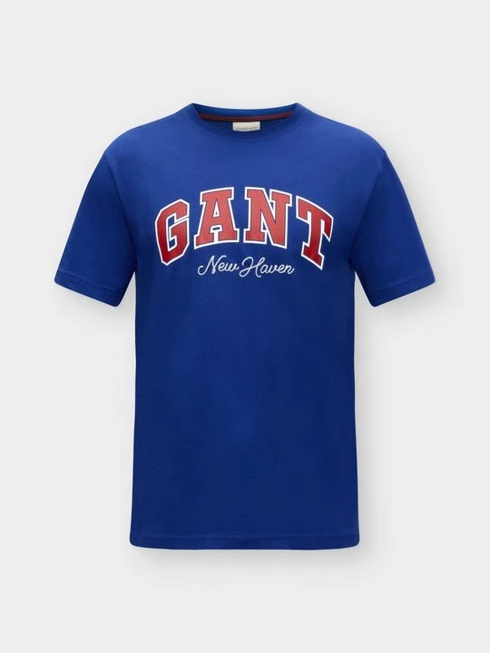 Zdjęcie produktu T-shirt z nadrukiem Gant szafirowy