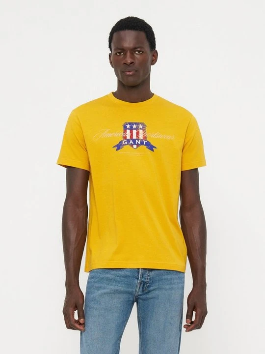 Zdjęcie produktu T-shirt z nadrukiem Gant żółty