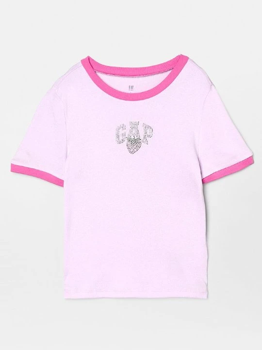 Zdjęcie produktu T-shirt z nadrukiem GAP jasnoróżowy
