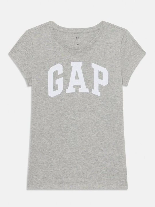 Zdjęcie produktu T-shirt z nadrukiem GAP jasnoszary melanż