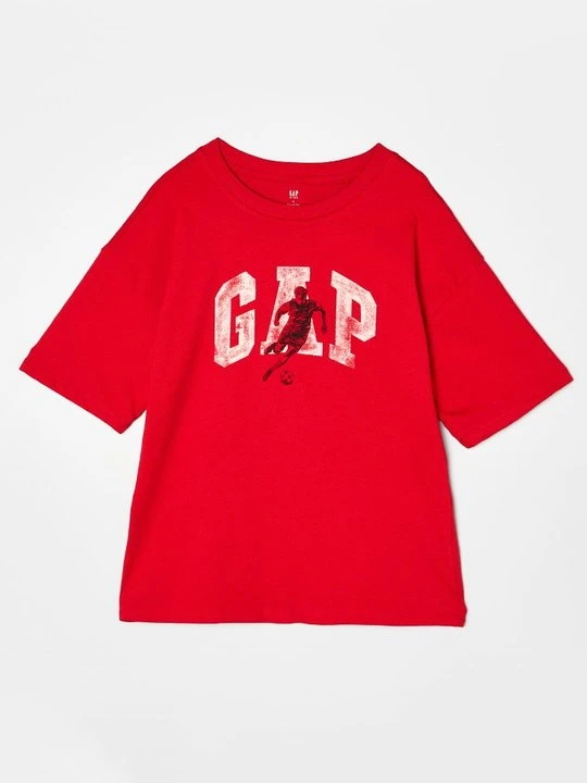 Zdjęcie produktu T-shirt z nadrukiem GAP czerwony