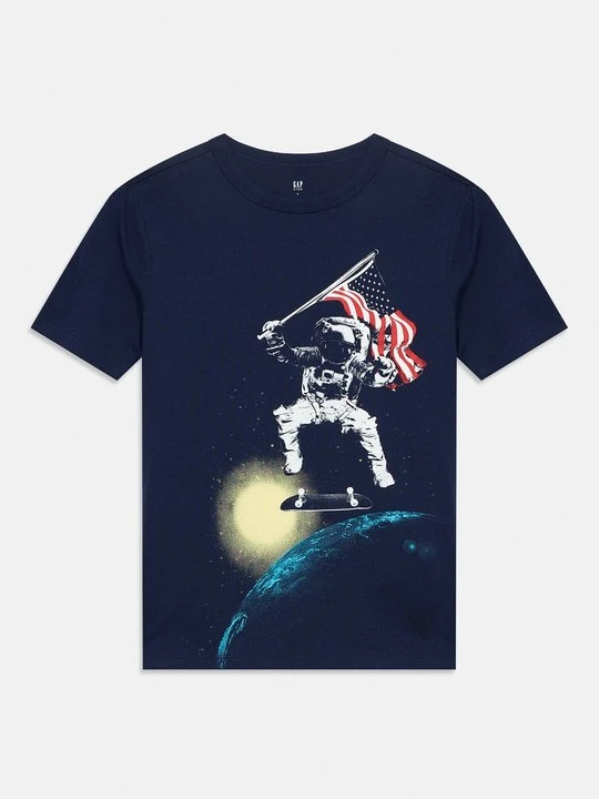 Zdjęcie produktu T-shirt z nadrukiem GAP granatowy