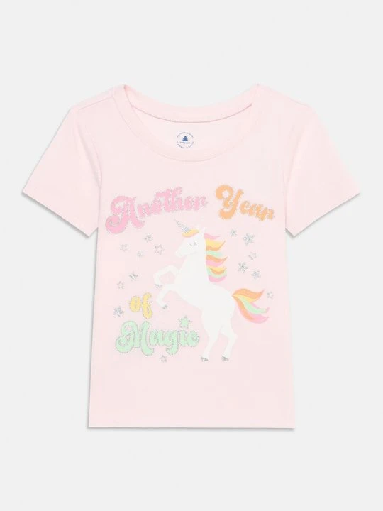 Zdjęcie produktu T-shirt z nadrukiem GAP jasnoróżowy