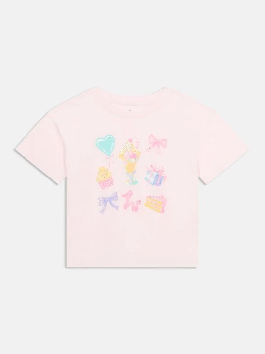 Zdjęcie produktu T-shirt z nadrukiem GAP jasnoróżowy